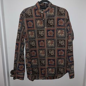 gitman brithers vintage elephants button up, mens medium